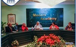 جانب من اجتماع لجنة الجودة خلال زيارتها للاكاديمية الحديثة ٢٠٢٢